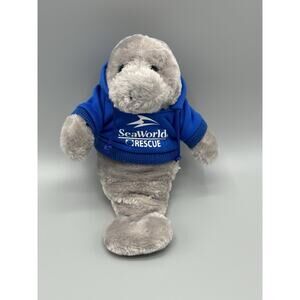 SeaWorld Rescue Manatee Plush in Blue Hoodie 9 Inch Stuffed Animal Sea World